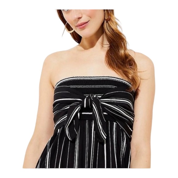 Loft Beach Maxi Coverup Black White Maxi Length Strapless Sleeveless Dress - Picture 2 of 8